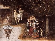 CRANACH, Lucas the Elder The Fountain of Youth (detail) dyj oil painting artist